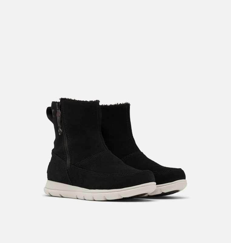 Sorel Dam Vinterkängor Svarta - ™ Explorer Zip Låga - UJM-145906